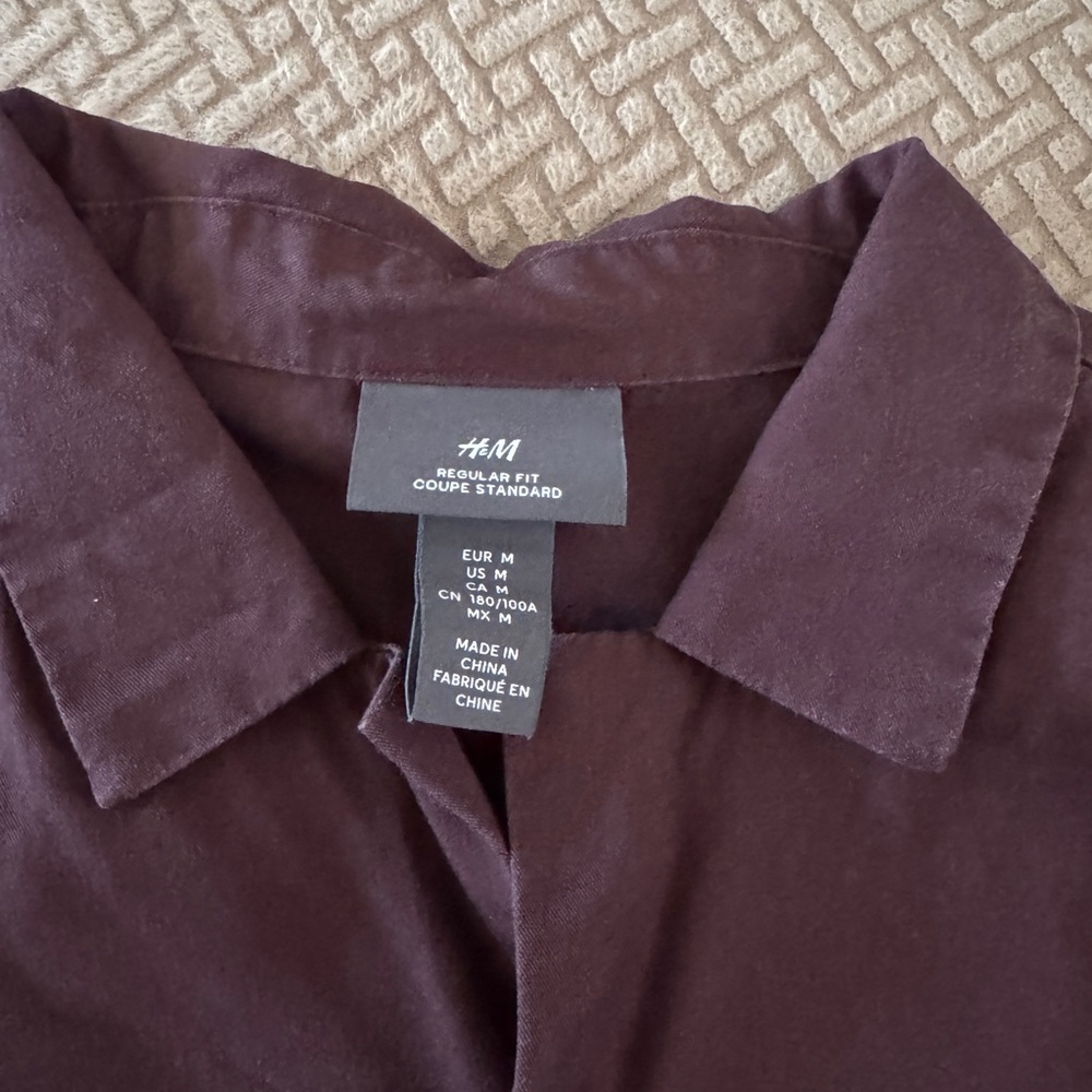 H&M Men's Deep Brown Casual Shirt